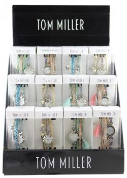 Tom Miller Damen Armbanduhr Geschenkset mit Armband Schmuckset in weißer Box, Qu